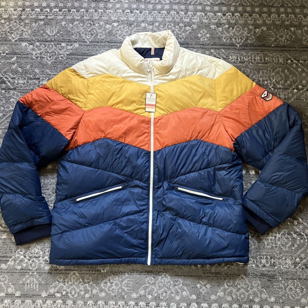 NEW Marine Layer Archive Men's Size XXL Full Zip Colorblock Puffer Jacket $248